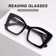 4pcs Retro Leopard Print Square Reading Glasses, People's Reading Glasses, High-Definition Lenses For Daily Commute, 4-Pack Super Value - Black + Brown Leopard Print + Flesh Pink + Half Pink - View 2