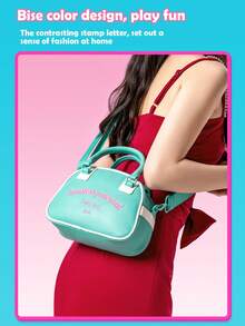 Miniso Túi Boston Barbie Sunlit Shine Series (Xanh lá cây)/ Túi nhựa Barbie Hourglass Series/ Túi xách Barbie Sunlit Shine Series (Nhiều màu), Túi thời trang nữ màu hồng, chất liệu PU/nhựa dẻo, túi đeo chéo hàng ngày (1 chiếc) - Nhiều màu - Xem 6