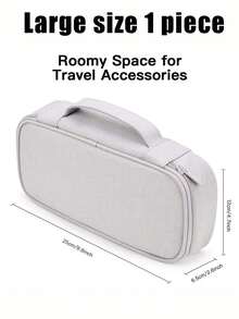 Túi đựng đồ du lịch cho phụ kiện điện tử, túi xách tay tiện dụng cho những vật dụng cần thiết khi đi du lịch, có thể đựng cáp, ổ cứng, sạc dự phòng (Kiểu khóa kéo ngẫu nhiên) - Xám - Xem 3