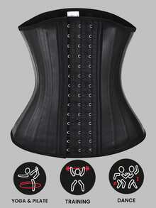Latex Waist Trainer, High Compression Waist Cincher, Back Support, Sweat Enhancing, Sculpt S-Curve Figure - Black - View 15