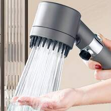 Vòi sen cầm tay 3 chế độ | Vòi sen massage tròn, vòi phun nước, đầu vòi sen, phụ kiện phòng tắm, thiết bị phòng tắm - mảnh-1pc - Xem 2