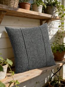 1/2 Piezas Funda de almohada estilo rústico de unicolor y diseño simple para cuadrada para decoración del hogar en sala de estar, dormitorio, sofá o cojín de coche (sin relleno de almohada) - Gris Oscuro - Ver 7