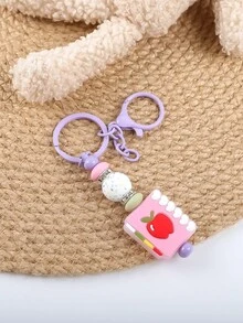 1 pieza Margarita, Cara sonriente, Manzana, Taza Llavero de cuentas de silicona, Accesorio colgante para mochila, Llavero anti-pérdida, Día del maestro, Regalo de regreso a la escuela, Regalos para madre, padre, graduación y maestro - 2579 - Ver 16