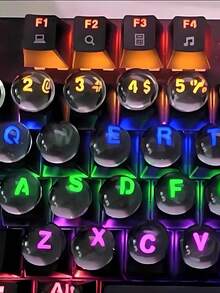 50pcs Cat & Heart Themed Keyboard Stickers, Cute Laptop/Desktop Keyboard Decor Stickers, For Typing & Gaming, Charming Accessory For Women, 1 Set - View 4
