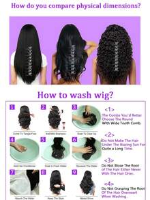 30-34英寸深波浪13x6蕾丝前真人发假发，180密度5x5无胶假发，巴西水波纹13x4蕾丝前假发 - Natural Black - 查看 12