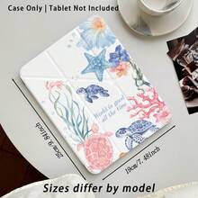 1个带支架的亚克力水晶平板电脑保护套，采用海底海龟图案，兼容三星A9/A9+/S9/S9FE/A11/A11+/S11/S10 FE/S10 FE+/S10 Lite、A16 2025、Air 11/13、M3 2025、Mini 7 A17、Pro 2024、Air 11/13、M2 2024、Pro 11/13、M4 2024、Pro 12.9、7/8/9代、10.2、10代、10.9、Air 4/5/6/7/8、10.9、Pro 11、4/5/6代、Mini 6、SE 11、荣耀、Matepad SE 11等。 - 彩色 - 查看 2