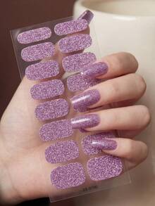 Shiny Ombre Full Wrap Nail Stickers, Self-Adhesive Waterproof Solid Color DIY Nail Art Decals, Suitable For Women's Daily And Party Use - Multicolor - View 7