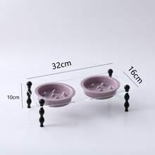 Bộ 2 bát ăn chậm cho thú cưng, có chân đế acrylic chắc chắn, bát ăn chậm bằng gốm nung ở nhiệt độ cao, chống nuốt chửng cho thú cưng và mèo. - 150ml - Xem 2