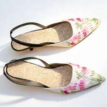 Women's Fashion Pointed Toe Elegant Embroidered Slip-On Soft Bottom Anti-Slip Stiletto Floral High Heel Pumps - Color - View 5