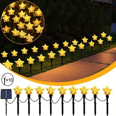 Đèn cắm đất năng lượng mặt trời hình cầu bong bóng, ngôi sao, mặt trăng và nấm, đèn dây pha lê trang trí sân vườn ngoài trời cho hồ bơi/bãi biển/tiệc tùng/vườn/lối đi, đèn tạo không khí lễ hội.