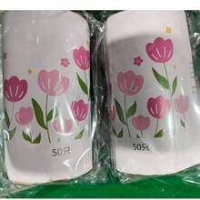 100 piezas Bolsas de basura con cordón con estampado de tulipanes, bolsas de basura de plástico grueso, adecuadas para la cocina, el hogar, el dormitorio - 100 piezas - Ver 10