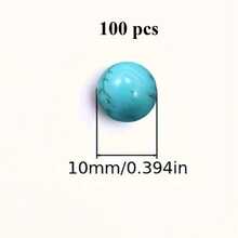 50/100 hạt ngọc lam tự nhiên tròn 8mm, hạt rời kèm dây chun, dùng để làm vòng tay và vòng cổ. - Màu xanh lam - Xem 20