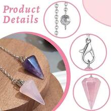 3pcs/5pcs/10pcs Mixed Natural Crystal Hexagon Pendant: Assorted Gemstones Including Quartz, Agate, Amethyst, Tiger Eye, Suitable For DIY Jewelry Making - Pendant - View 10