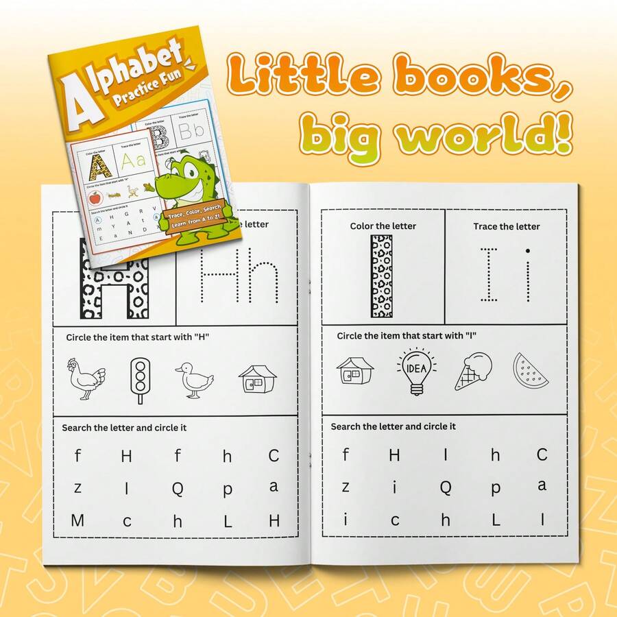 Alphabet Fun With Coloring & Letter Practice, ABC Trace Search Game, Phonics Starter, Brain Activity Gift - Coloring Practice - View 1