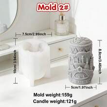 3D City Landmark Silicone Candle Mold, Relief Building Pattern Cylindrical Soap Candle Resin Mould, DIY Aromatherapy Candle Making Supplies For Home Decor Handmade Gift - Famous Building - View 13