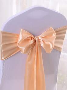 1pc Satin Ribbon Sash, Wedding Party Chair Back Decoration, Bow Tie Chair Strap - 1PC - View 19