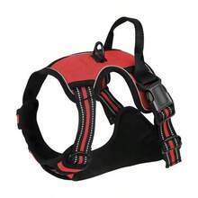 1 Set Dog Harness And Leash, Reflective Anti-Pull Pet Chest Strap With Quick Release Buckle, Comfortable Thick Handle, Durable For Walking And Training - Red - View 6