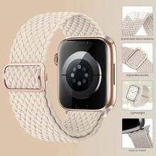 1条编织单环兼容表带，尺寸：38mm、40mm、41mm、42mm、44mm、45mm、46mm、49mm，弹性尼龙可调节运动替换表带，适用于 Series 10、9、8、7、6、5、4、3、2、1、SE/Ultra - 黑色 - 查看 4