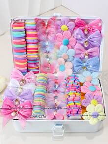 8/162/Pcs/Set Flower & Bow Colorful Hair Accessories Set, Sweet Hair Accessories - Suitable For Girls And Women, Daily Essential - Multicolor - View 3