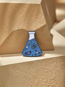 6pcs Chemical Beaker Brooch, Cartoon DNA Chain Microscope Badge, Personalized Lapel Pin For Clothes, Shoes, Bags, Gifts For Friends And Classmates On Holidays And Parties - Multicolor - View 3