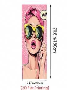 1pc Pop Art Fridge Sticker, Retro Comic Girl Pattern, Removable Waterproof Vinyl Material, Self-Adhesive Refrigerator Wrap Cover, Easy To Apply & Reusable, Ideal For Kitchen Fridge Decor, Home Appliance Makeover, Apartment Decor & Fun Kitchen Accessories - 001 - View 13