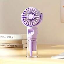1pc Portable Handheld Mist Fan, Adjustable Speed, USB Rechargeable, Compact & Convenient For Desk Or Travel - Multicolor - View 9