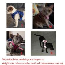 Arnés de paseo para gatos con tela suave con motivo de gatos, arnés ajustable para gatos con tiras reflectantes, chaleco transpirable para gatos para pasear al aire libre - Multicolor - Ver 4