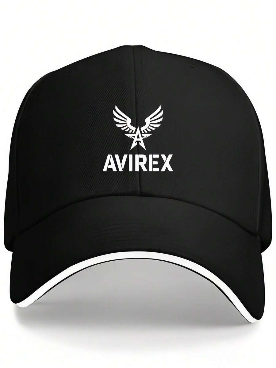 1pc AVIREX Adjustable Baseball Cap With Winged Logo - Lightweight Polyester, Machine Washable, Unisex Casual Hat For Men & Women, Black With White Lettering, Perfect For Christmas, Easter, Thanks Running Golf Adjustable Fit Hat,Hand Washable, Supports Japanese Drinking Style Washing Cap,Suitable For  Sports And Sun Protection,Gorras Para Hombre,Hats For Women,Baseball Cap,Suitable For Both Men And Women, Has Sun Protection Function, Adjustable Size, - màu đen - Xem 1