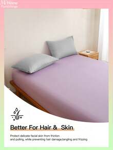 1 pieza Sábana ajustada suave de lavanda, ropa de cama, protector de colchón, cubierta de cama, textil para el hogar cómodo y suave, colchoneta antipelusas, amigable con la piel, disponible en varios colores para niños, niñas, dormitorios estudiantiles, decoración del hogar minimalista y elegante, ropa de cama suave y cómoda para el dormitorio, funda de colchón de moda, protector de colchón completo, lavable a máquina - Púrpura malva - Ver 6