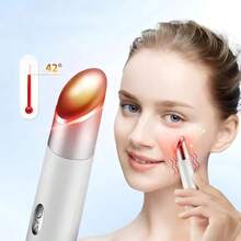 三合一电动面部、眼部和唇部按摩器，带加热功能，350mAh，有助于缓解黑眼圈、眼袋，放松身心 - 彩色 - 查看 9