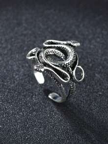 1 chiếc nhẫn hình rắn hai đầu kiểu cổ điển, unisex. - rắn - Xem 6