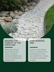 Pegamento para piedras, aglutinante de piedras para paisajismo, pegamento para fijar piedras trituradas al aire libre, adhesivo multiusos - A - Ver 6