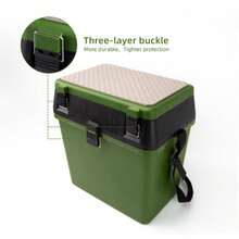 Caja/mochila multifunción para almacenamiento de aparejos de pesca de 33,5 x 20,5 x 37 cm, caja de cebo de PE, color aleatorio - Multicolor - Ver 10