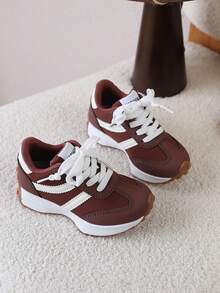 1 Pair Spring/Autumn New Versatile Wear-Resistant Children Sneakers - Brown - View 5