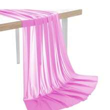 Pack Of 5 Yard Con Faic Seer Soft Draping Faic Bolt  Wedding Party Backdrop Arc Ration Apparel Idal Dress Sewing DIY Craf Solid Gauze Faics 44" Wide - Bubblegum Pink - Bubblegum Pink - View 8