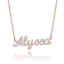 1 Dây chuyền chữ cái đính kim cương tùy chỉnh, trang sức lấp lánh, kiểu dáng tối giản, món quà hoàn hảo cho Ngày của Mẹ, Lễ Phục Sinh và bạn bè & gia đình. - Nhiều màu - Xem 4