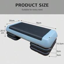 6 Cm/28.5 Inch Adjustable Aerobic Stepper For Fitness And Training - Grey - View 3