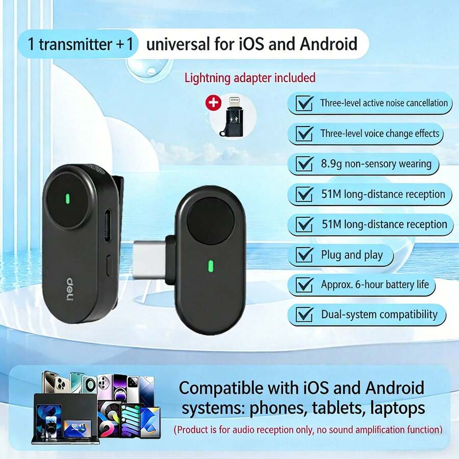 DELI MN602 Lavalier Microphone, Plug And Play, Suitable For Live Streaming, Recording, Short Videos, Compatible With Smartphone Camera - View 1