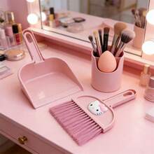 1 pieza Juego de limpieza de escritorio mini lindo y de dibujos animados, con escoba pequeña y recogedor para mesa, teclado, pelo de mascota, uso doméstico y de oficina - Multicolor - Ver 6