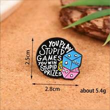 Dice Letter Brooch, Luxury Fashionable Versatile Metal Badge Accessory - Multicolor - View 6