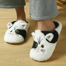 Pantuflas de mujer con estampado de dibujos animados - Negro - Ver 8