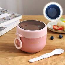 3 piezas Caja de almuerzo aislada de plástico, Taza de almuerzo aislada, Recipiente portátil para alimentos de camping y picnic, Caja bento - Multicolor - Ver 4