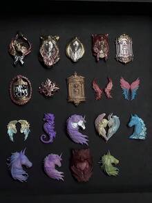 1 pieza Molde de arte de uñas 3D con patrón floral, marco con alas, castillo y ángel de estilo vintage, plantilla de decoración de uñas de silicona transparente - transparente - Ver 8