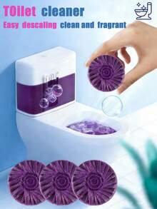 Lavender Scented Toilet Cleaning Effervescent Tablets, Toilet Cleaner To Remove Odor And Limescale, Household Cleaning Essential, Long-Lasting Fragrance, Suitable For Toilet, Bathroom, Automatic Deodorizing, Effectively Removes Stains And Phosphate Deposits, Universal Household Cleaning Tool - Multicolor - View 2