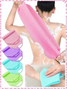 2-delat set med exfolierande badsvampar, afrikansk luffa-skrubbaduk, dubbelsidig design, skonsam/grov exfoliering, rengör kroppen effektivt, premiumnätmaterial, praktisk knytdesign, luffasvamp, lämnar huden len, lämplig för daglig användning - Multifärgad - Visa 2