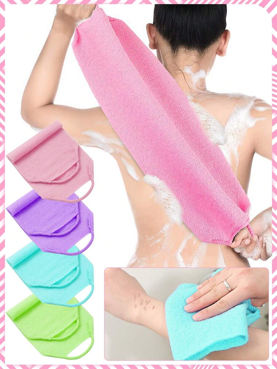 2-delat set med exfolierande badsvampar, afrikansk luffa-skrubbaduk, dubbelsidig design, skonsam/grov exfoliering, rengör kroppen effektivt, premiumnätmaterial, praktisk knytdesign, luffasvamp, lämnar huden len, lämplig för daglig användning