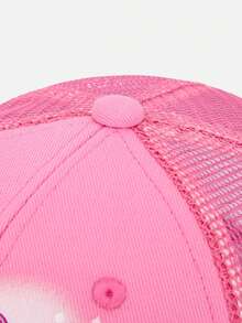 Balabala My Little Pony Girls Cartoon Graphic Glitter Star Print Mesh Trucker Baseball Cap - Rose Red - View 6