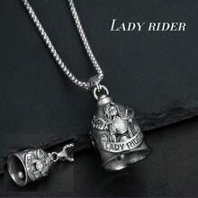 AD 1个男女通用摩托车铃铛,自行车铃铛配件,骑行防护装备,摩托车天使铃铛,驱魔铃铛,复古朋克摩托车铃铛,不锈钢幸运骑行铃铛 - 均碼 - 查看 9