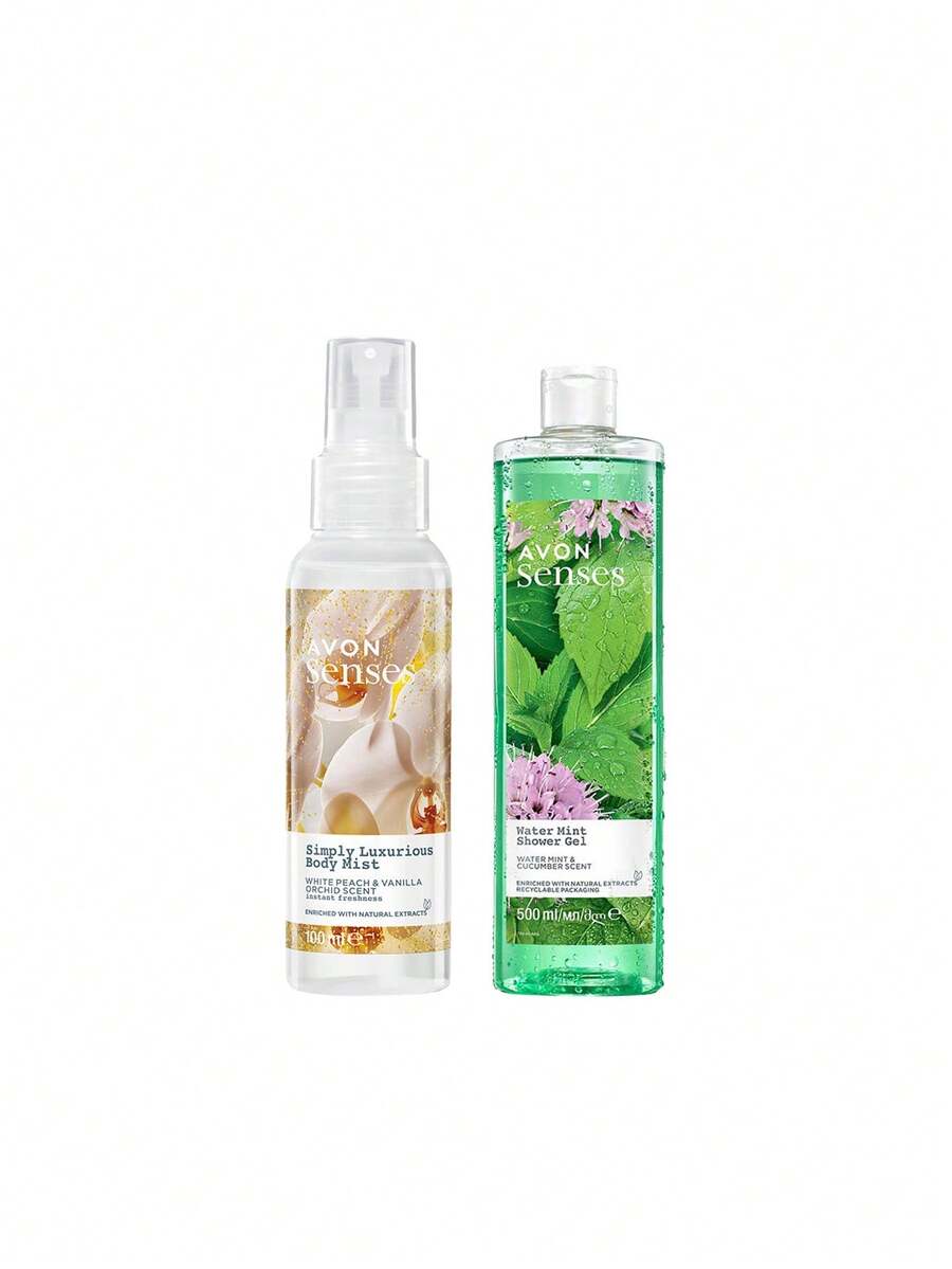 Avon [Bundle] Senses Simply Luxurious Body Mist 100 Ml + Water Mint Shower Gel 500 Ml - Senses - View 1