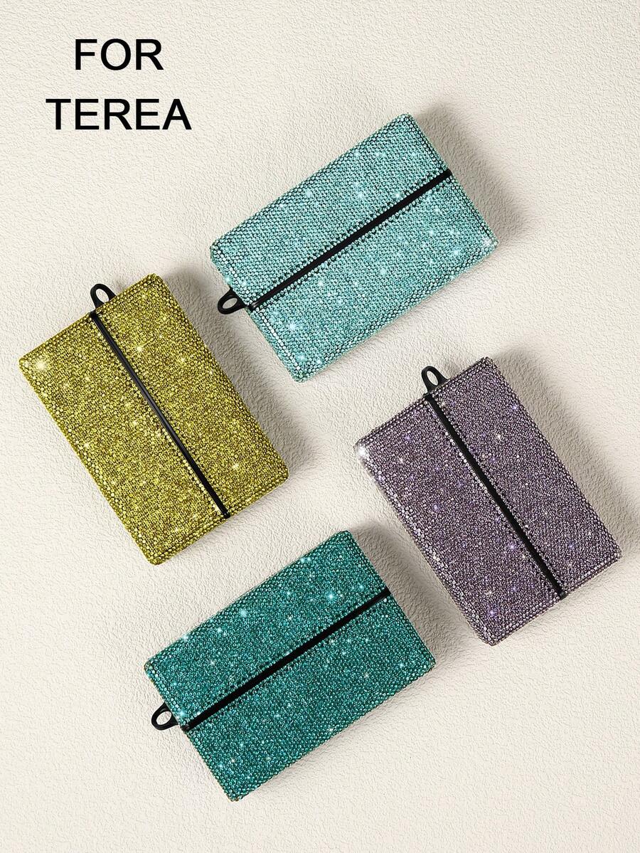 1pc Exclusive Luxury Rhinestone Studded Protective Case For TEREA, Fully Covered With A-Grade Artificial Diamonds For Sparkling Glamorous Effect, Suitable For TEREA, IQOS ILUMA, Best Used In Bright Lighting Environments - Multicolor - View 1